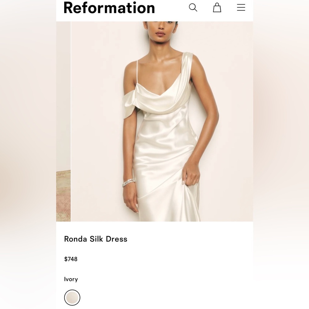 NWT Reformation Ronda Silk Dress